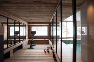 Salle de sport vue montagne